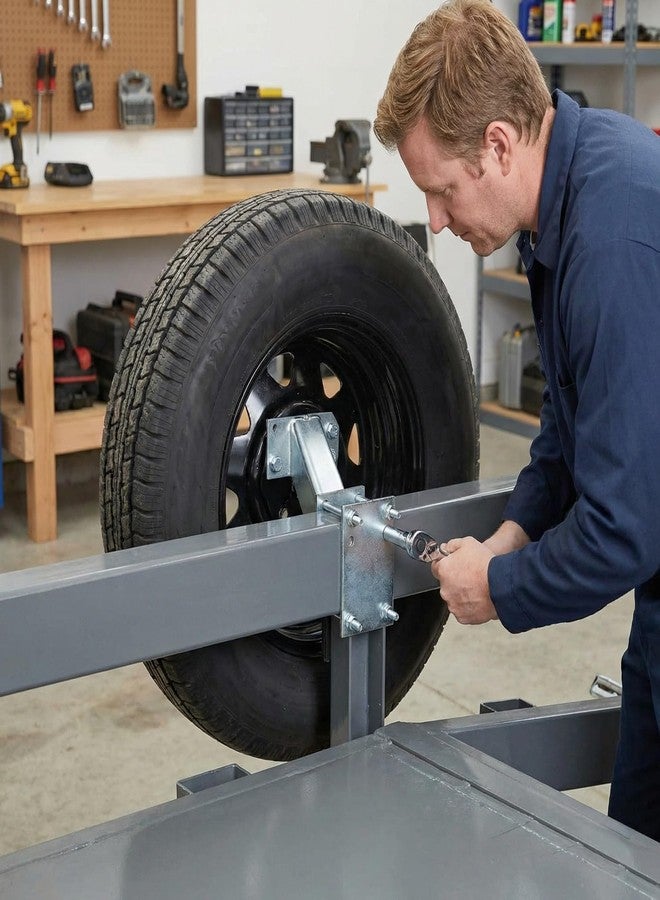 AUTODUNK Spare Tire Mount Bracket for Trailer, 120LBS Weight Capacity, Fits Most 4 & 5 Lugs Wheels on 3.94″, 4″, 4.25″ and 4.72″ Bolt Patterns - Image 3