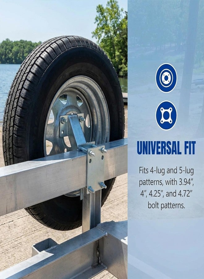 AUTODUNK Spare Tire Mount Bracket for Trailer, 120LBS Weight Capacity, Fits Most 4 & 5 Lugs Wheels on 3.94″, 4″, 4.25″ and 4.72″ Bolt Patterns - Image 2