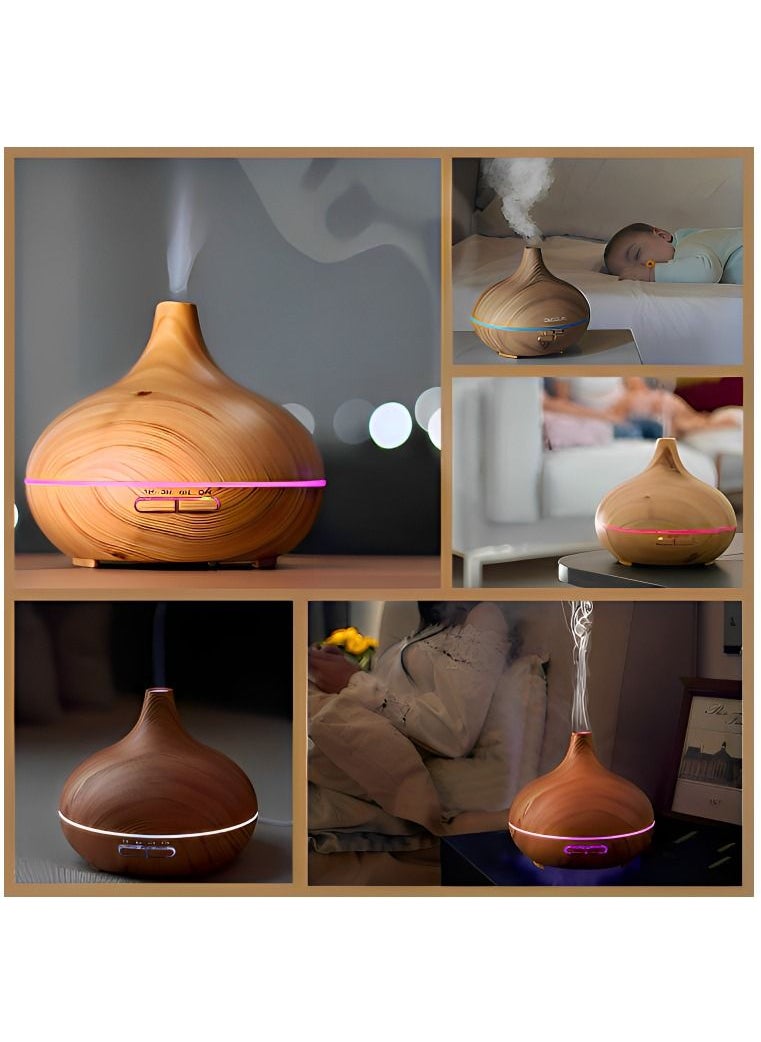 Aroma - Aroma Diffuser and Humidifier with Night Light in an Elegant Wooden Design - Image 1