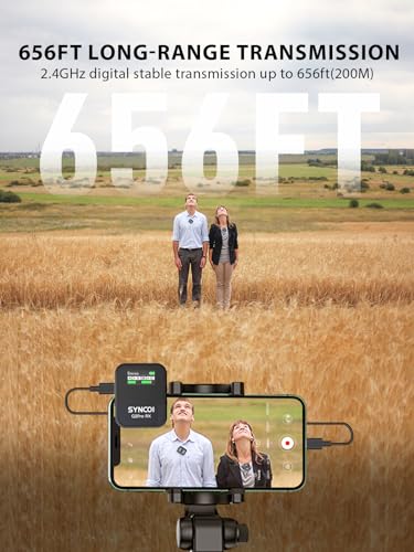 SYNCO Wireless Lavalier Mic System, G2(A2) PRO Dual Channel 656FT Transmission with Digital USB Outputs for DSLR/iPhone/Android/PC/Action cam, Professional-Lapel-Microphones-for-Camera - Image 5