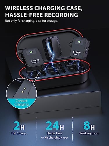 SYNCO Wireless Lavalier Mic System, G2(A2) PRO Dual Channel 656FT Transmission with Digital USB Outputs for DSLR/iPhone/Android/PC/Action cam, Professional-Lapel-Microphones-for-Camera - Image 3