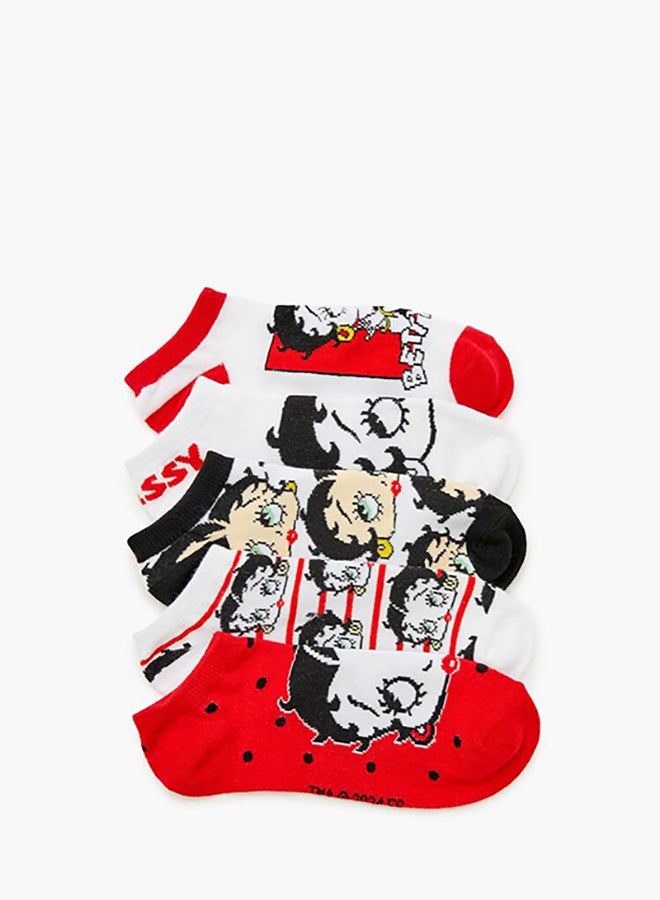 FOREVER 21 Betty Boop Ankle Socks - 5 pack  - Image 3