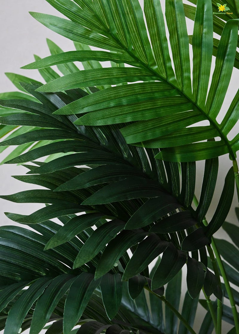 Blooming Floret Artificial Areca Palm for Home Decor/Office Decor/Gifting | Big Ornamental Plant with Basic Black Pot | 18 Leaves | 82 cm Tall Natural Looking Indoor Plant - Image 4