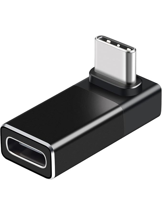 90 Degree USB C Adapter Standard Type C Male to Female Extender for Laptops Tablets Black - Image 1