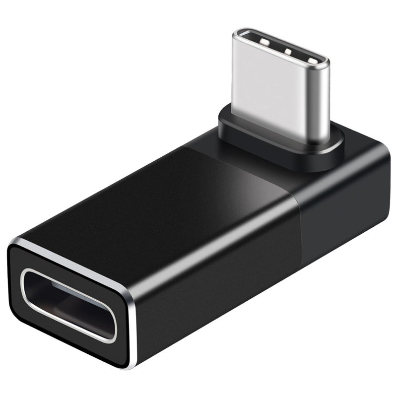 90 Degree USB C Adapter Standard Type C Male to Female Extender for Laptops Tablets Black - Image 2