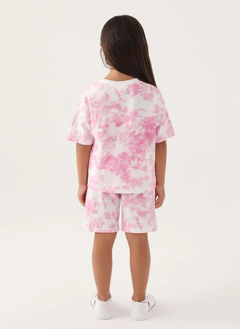 U.S. Polo Assn. U.S. Polo Assn. Girls Beige-Orchid Bermuda Set