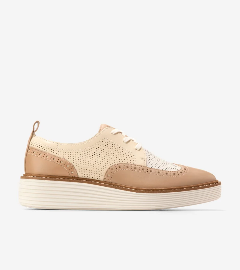 COLE HAAN Women's ØriginalGrand Platform Wingtip Oxfords
