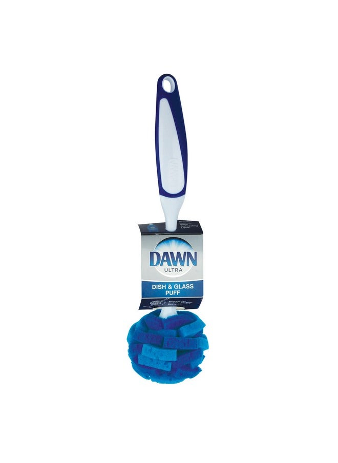 Dawn - Ultra Puff Glassware And Dish Cleaning Brush 11.1" X 2.5" X 2.5" Blue/White - Image 1