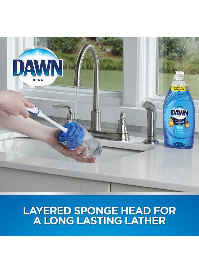 Dawn - Ultra Puff Glassware And Dish Cleaning Brush 11.1" X 2.5" X 2.5" Blue/White - Image 1