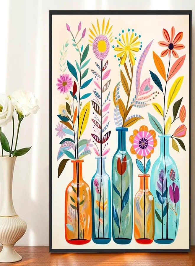 JATOK Paint by Numbers Kit for Adults Beginners, Flowers DIY Easy Acrylic Oil Painting by Numbers on Canvas, Paint-by-Numbers Drawing Kits for Gift Home Wall Decor Without Frame 16x20in - Image 4