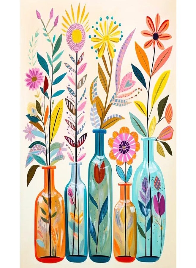 JATOK Paint by Numbers Kit for Adults Beginners, Flowers DIY Easy Acrylic Oil Painting by Numbers on Canvas, Paint-by-Numbers Drawing Kits for Gift Home Wall Decor Without Frame 16x20in - Image 1