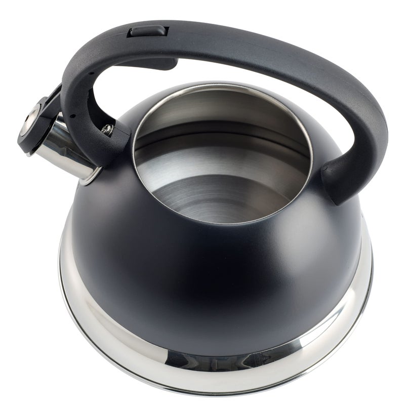 Mr. Coffee Flintshire 1.75-Quart Stainless Steel Whistling Tea Kettle with Nylon Handle â€“ Matte Black Stove-Top Kettle for Boiling Water - Image 4