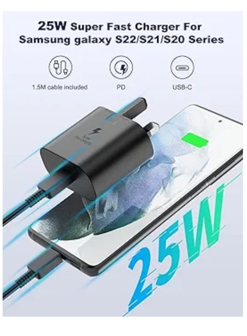 general Wall Charger 25W Fast Charging With UK Plug USB-C to USB-C For Samsung Devices With Type C Cable - Image 2