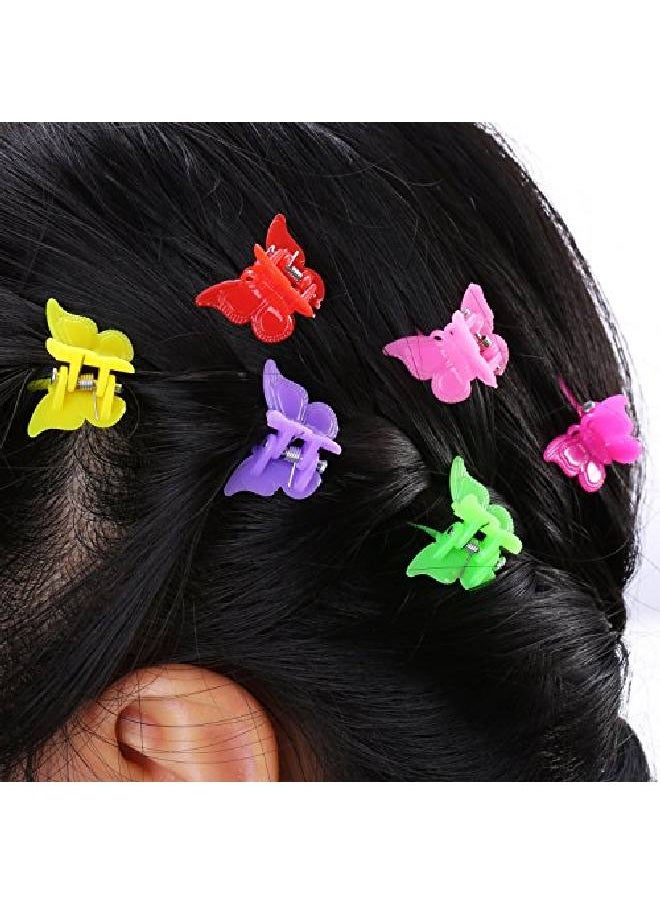 esowemsn 50 Pcs Mixed Color Mini Plastic Beautiful Butterfly Hair Clips Hair Accessories Hair Clip For Women Lady And Girls(Random Color)  - Image 3