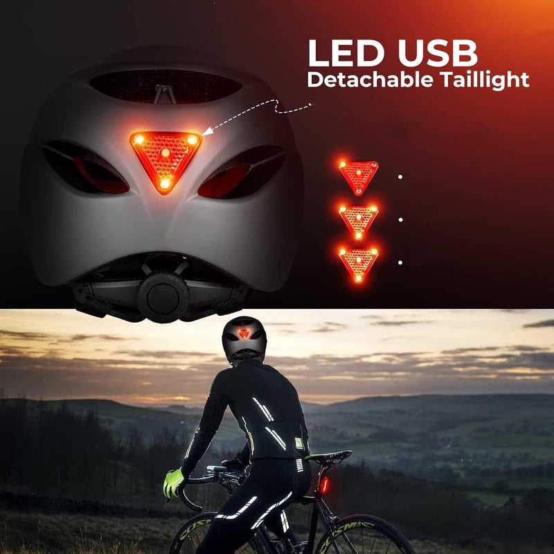 Oasisgalore Bike Helmet with LED Light, Adjustable Cycling Safety MTB & Scooter Cycle Accessorie Bicycle Helmet for Adult Men & Women - خوذة دراجة هوائية، خوذه - Image 5