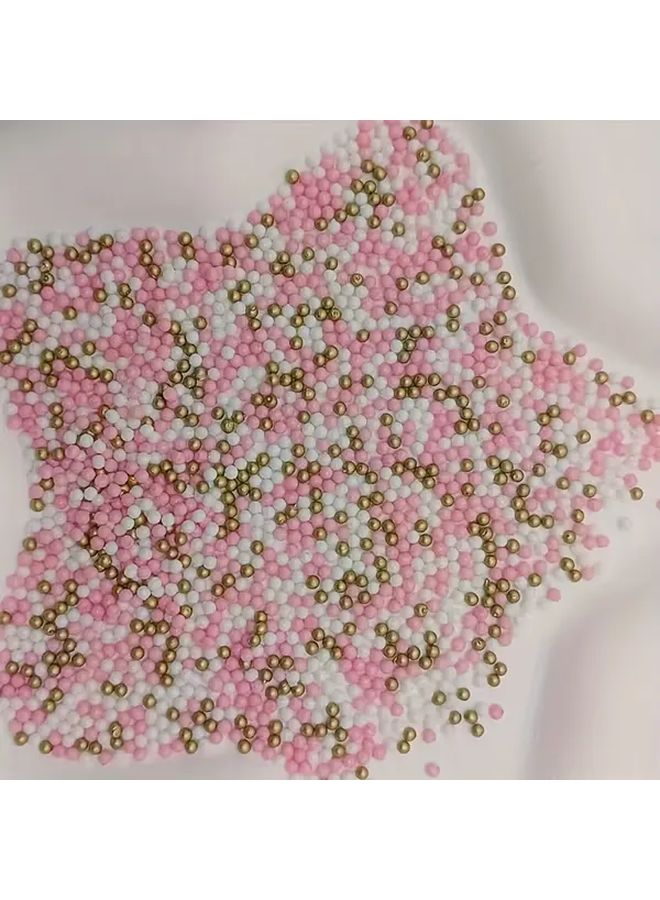 Golden Powder White Candy Beads For Nail Art DIY Filler And Cake Decoration - Image 3