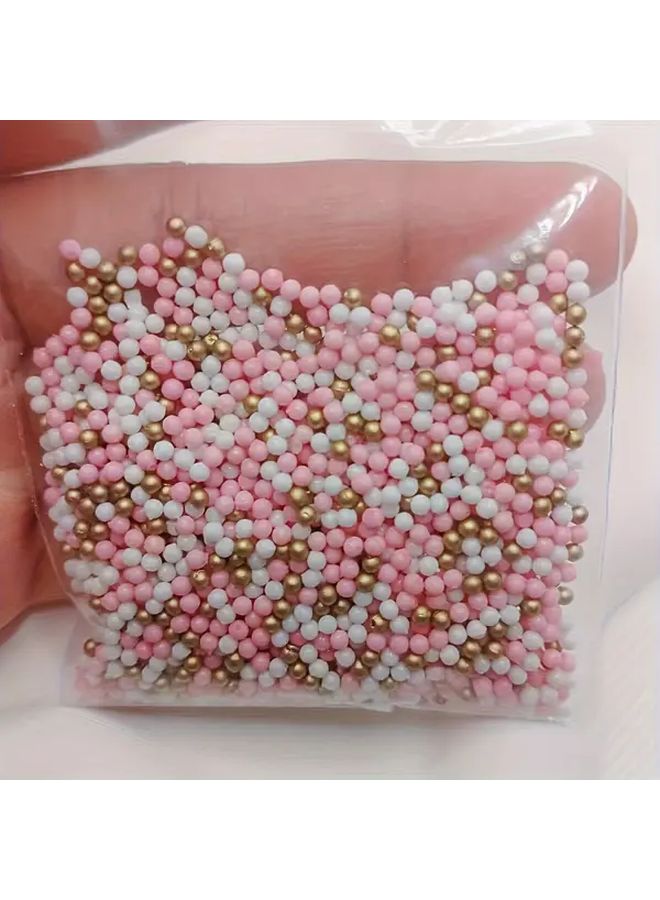 Golden Powder White Candy Beads For Nail Art DIY Filler And Cake Decoration - Image 2