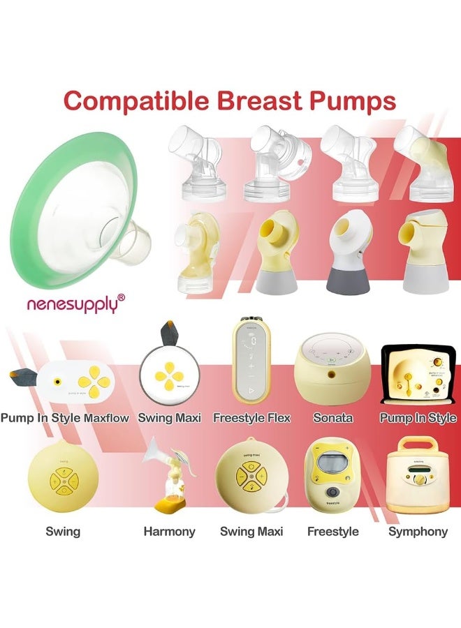 Nenesupply 21mm Flange Inserts and 24mm Flanges Compatible with Medela Breast Pump Parts Replacement 21mm Flange for Medela Pumps Work w Pump in Style Parts Symphony Swing Maxi Harmony Personalfit - Image 5