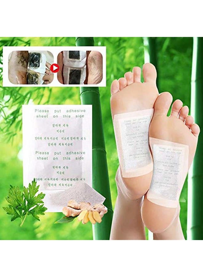 maguja Foot Pads, 100Packs Relief Stress Ginger Foot Pads and 100PCS Adhesive Sheets for Foot Care Removing Impurities, Relieve Stress Improve Sleep, Suitable for Travel or Home Use (White) - Image 3