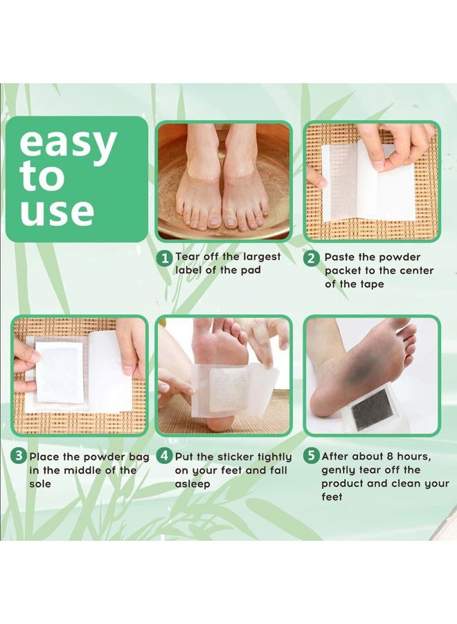 maguja Foot Pads, 100Packs Relief Stress Ginger Foot Pads and 100PCS Adhesive Sheets for Foot Care Removing Impurities, Relieve Stress Improve Sleep, Suitable for Travel or Home Use (White) - Image 2