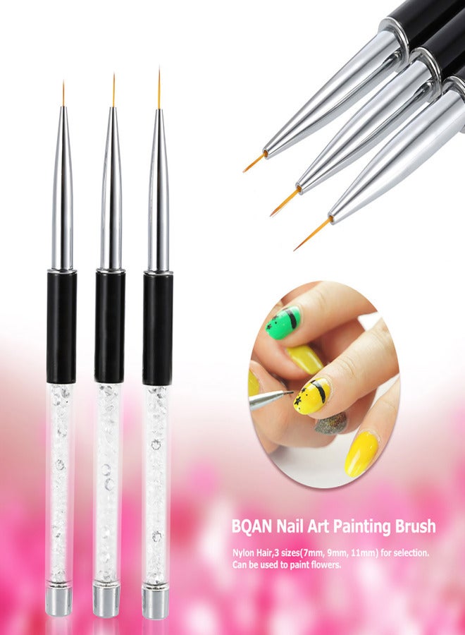 BQAN Nail Art Painting Brush 7mm Crystal Acrylic Nail Art UV Gel Painting Line Brush Nylon Hair Pen Manicure Nail Liner Tool - Image 5