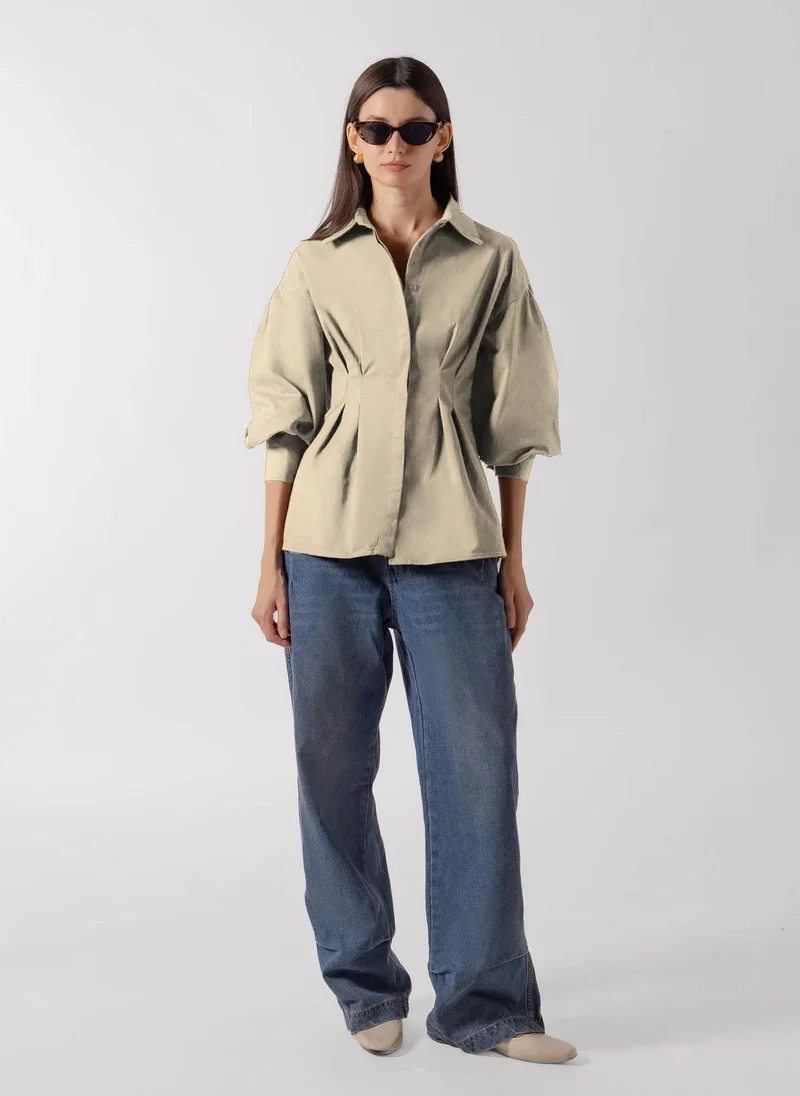 Shapes PUFF SLEEVE CINCHED SHIRT