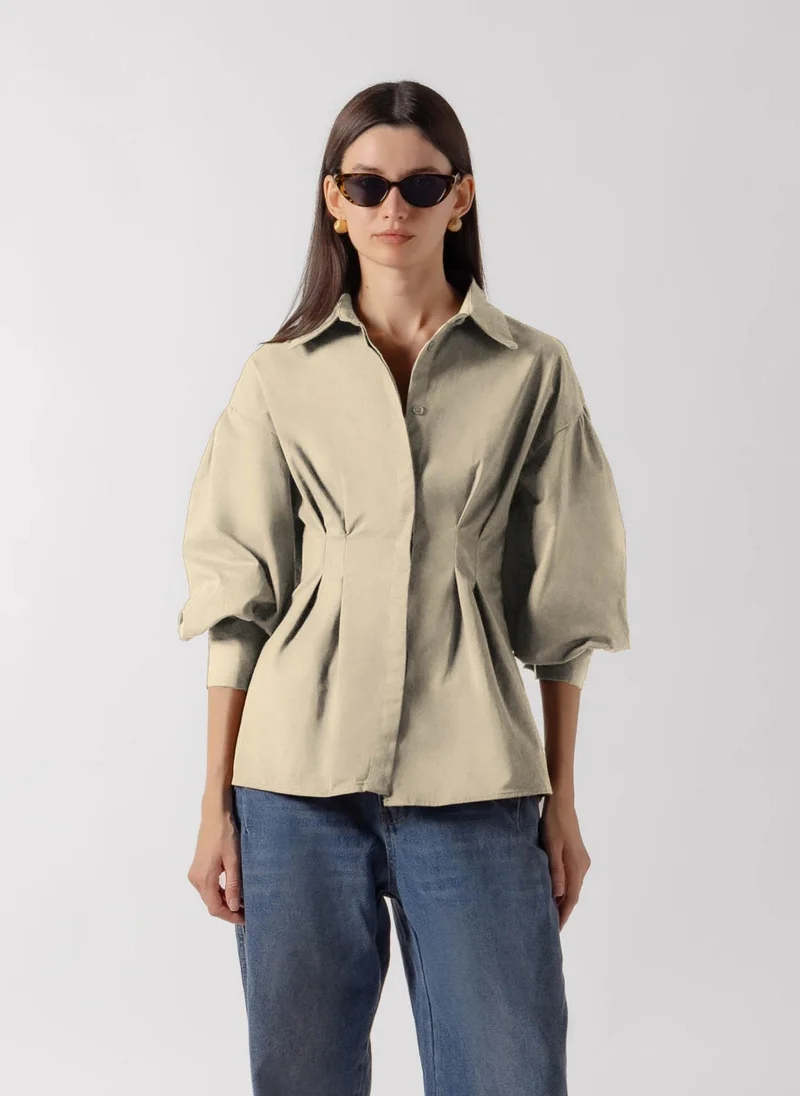 Shapes PUFF SLEEVE CINCHED SHIRT