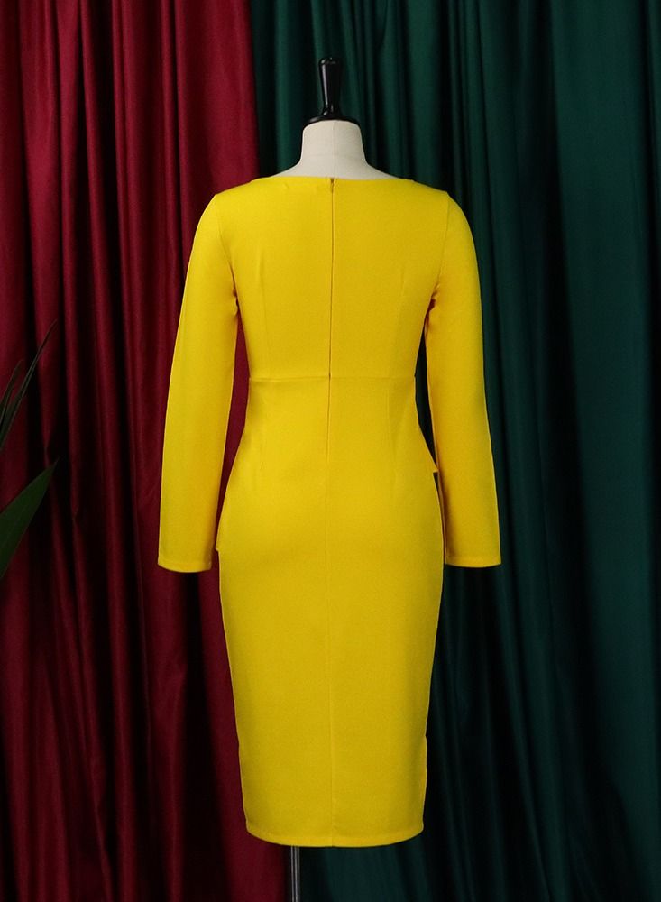Loquat New Fashion Elegant Dress Yellow  - Image 2
