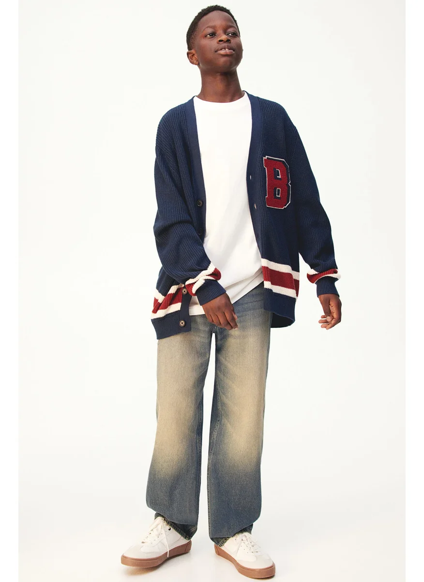 اتش اند ام Appliquéd Rib-Knit Cardigan