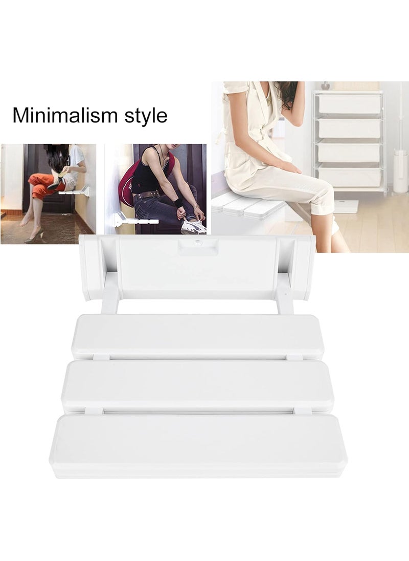 HURRISE HURRISE Bathroom DropLeaf Stool Aluminium Alloy Frame Folding Bathroom Seat Anti Slip Showering Chair Home Office Public Foot Rest Stool  - Image 2