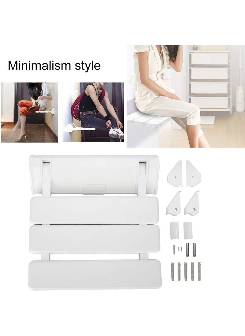 HURRISE HURRISE Bathroom DropLeaf Stool Aluminium Alloy Frame Folding Bathroom Seat Anti Slip Showering Chair Home Office Public Foot Rest Stool  - Image 4