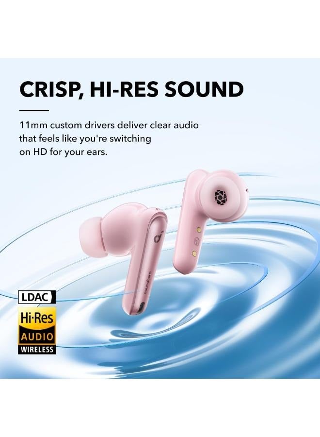 Soundcore Liberty 4 NC Earbuds, 98.5 Percent Noise Reduction, Adaptive Cancelling To Ears And Environment, Hi-Res Sound, 50H Battery, Wireless Charging, Bluetooth 5.3 - Pink - Image 4