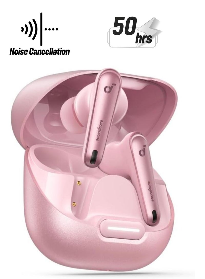 Soundcore Liberty 4 NC Earbuds, 98.5 Percent Noise Reduction, Adaptive Cancelling To Ears And Environment, Hi-Res Sound, 50H Battery, Wireless Charging, Bluetooth 5.3 - Pink - Image 1