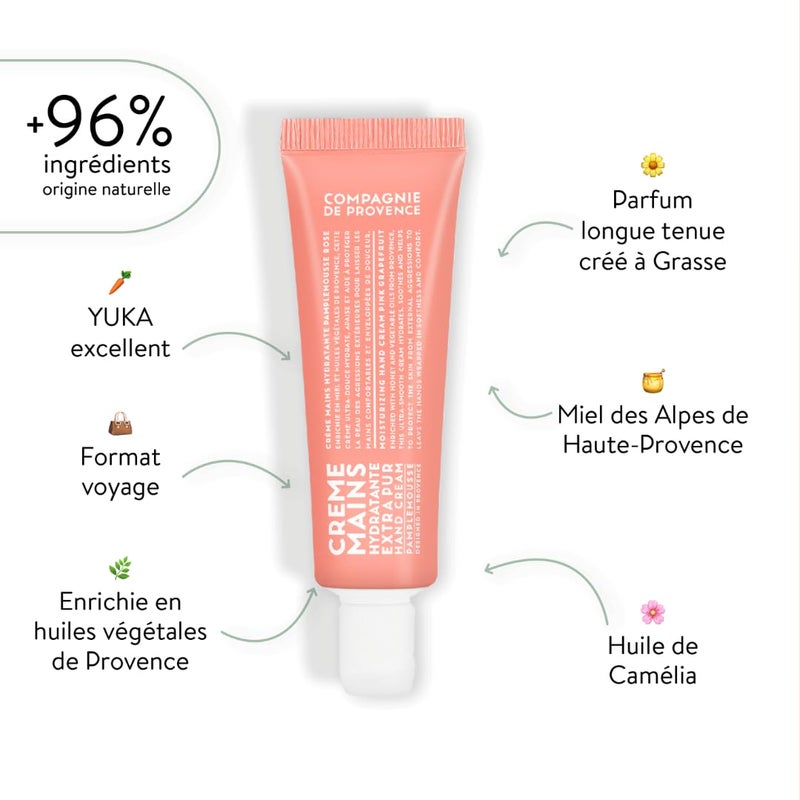 La Compagnie de Provence Compagnie de Provence Travel Hand Cream Extra Pure - Pink Grapefruit - 1 Fl Oz Tube - Image 2