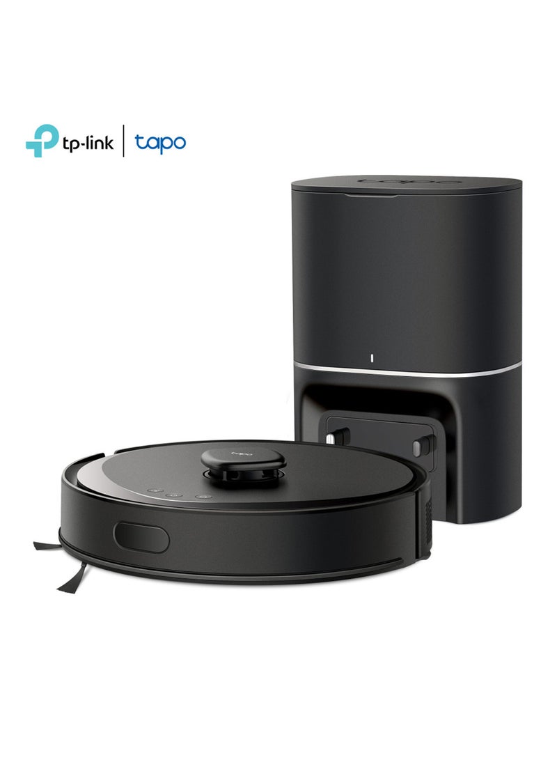 TP-LINK Tapo RV30 Max Plus 5300Pa Hyper Suction Robot Vacuum & Mop with Smart Auto-Empty Dock, LiDAR Navigation, Multi-Floor Mapping, and Voice Control for Effortless Home Cleaning 45 W Tapo RV30 Max Plus Black - Image 1
