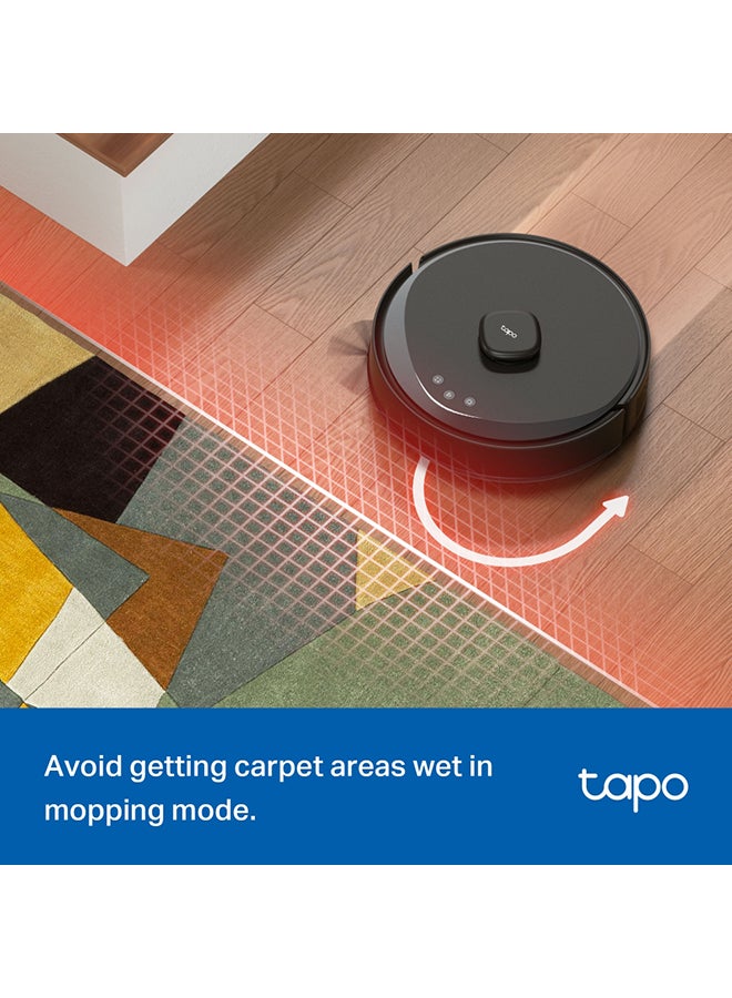TP-LINK Tapo RV30 Max Plus 5300Pa Hyper Suction Robot Vacuum & Mop with Smart Auto-Empty Dock, LiDAR Navigation, Multi-Floor Mapping, and Voice Control for Effortless Home Cleaning 45 W Tapo RV30 Max Plus Black - Image 5