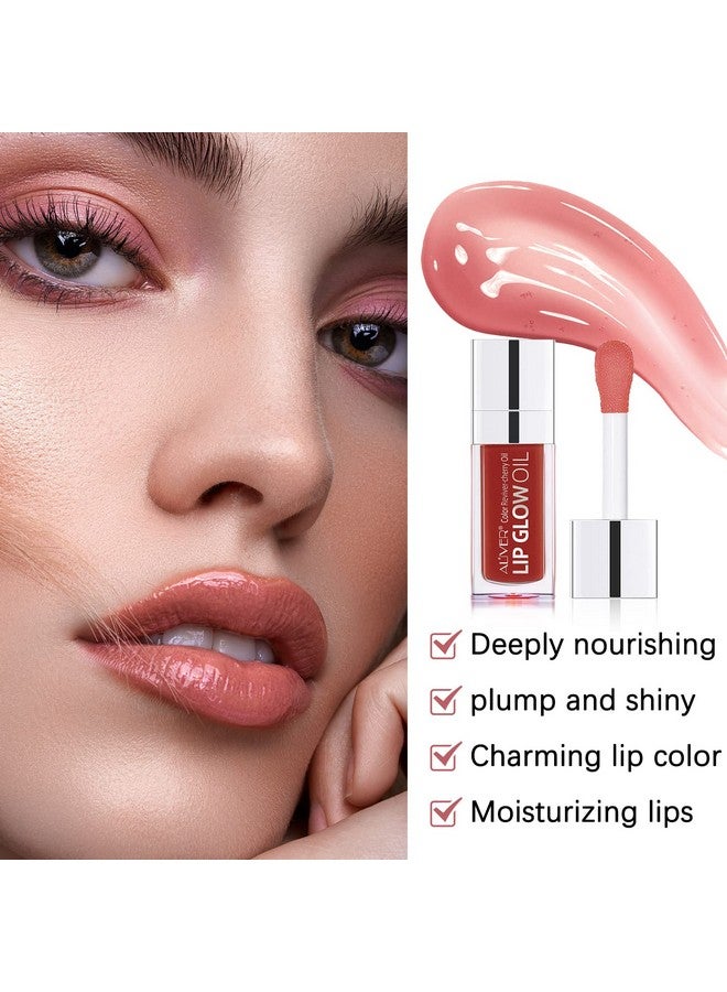 Sefudun زيت لمعان الشفاه مرطب لمعان الشفاه مرطب زيت لمعان الشفاه يدوم طويلاً مقاوم للماء مجموعة صبغة الشفاه (وردي) - Image 4