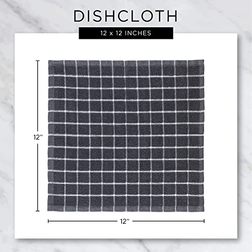 DII Basic Terry Collection Solid Windowpane Dishcloth Set, 12x12, Eggplant, 6 Piece - Image 3