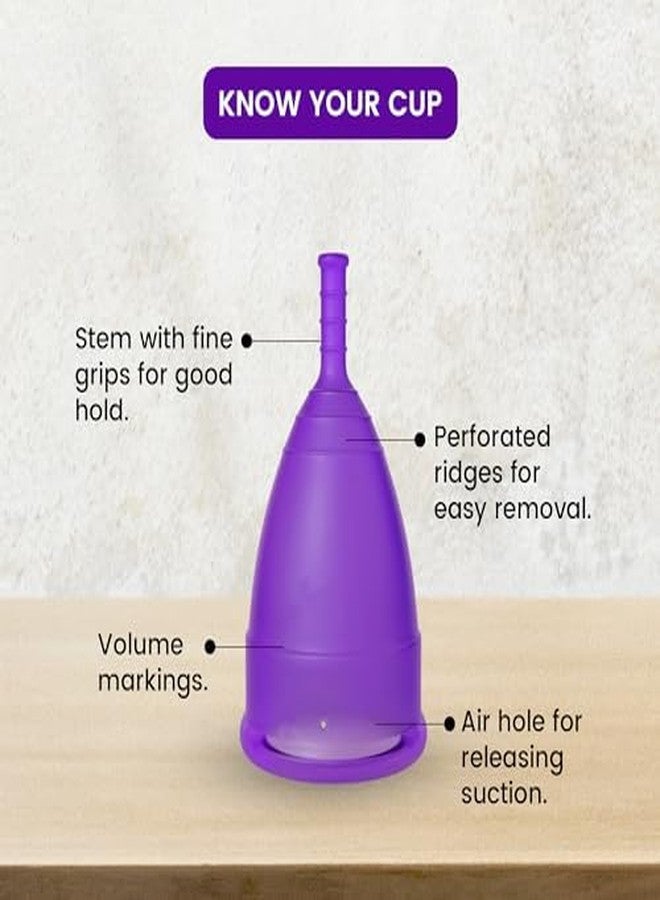 FemiSafe Reusable Menstrual Cup with Pouch | Medium Size | Made with 100% Medical Grade Silicone | BPA-Free, Odour-Free & Rash-Free | Protection for Up to 10-12 Hours | Pack of 1 - Image 2