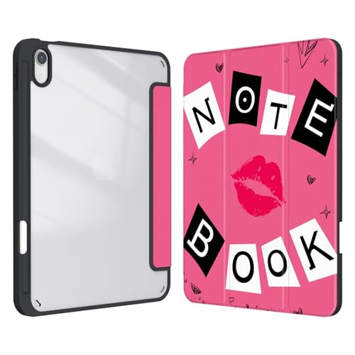 Xkladz Case for iPad (A16) 11th Generation (2025) 11 inch, iPad 10th Generation (2022) 10.9 inch, Case with Pencil Holder, Clear Back Cover Cute Design for Women Girl, Auto Sleep/Wake, Rose Red Book - Image 1