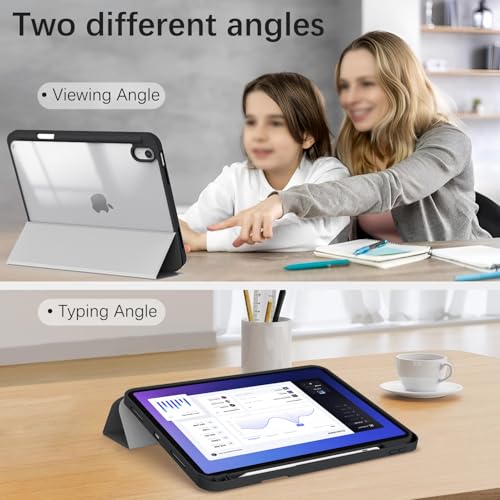 Xkladz Case for iPad (A16) 11th Generation (2025) 11 inch, iPad 10th Generation (2022) 10.9 inch, Case with Pencil Holder, Clear Back Cover Cute Design for Women Girl, Auto Sleep/Wake, Rose Red Book - Image 5