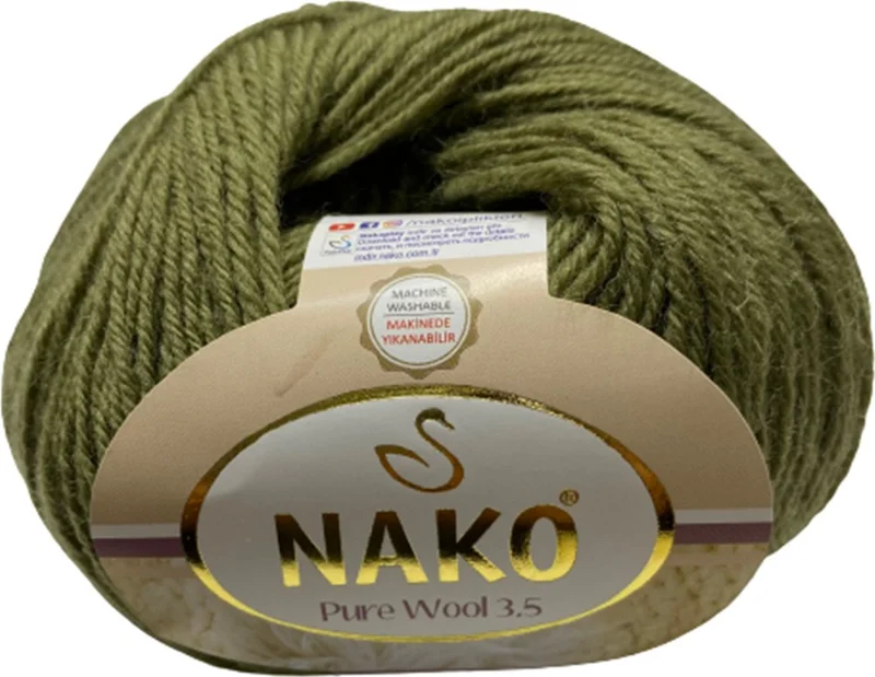 ناكو Pure Wool 3.5 Pure Wool Hand Knitting Yarn 50 gr