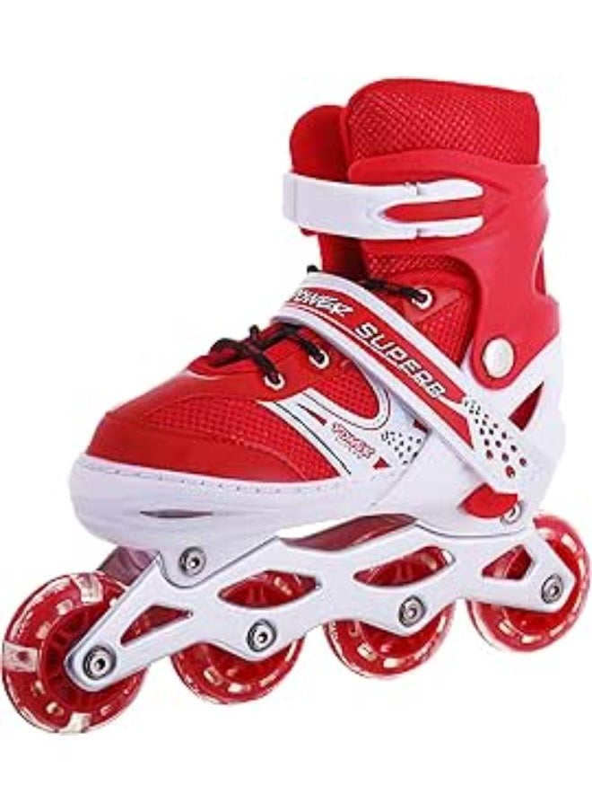 Generic - patinage 1 ROW WITH SAFTY AND HELMET - RED - SMALL - SIZE - Image 1