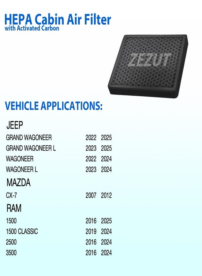ZEZUT Cabin Air Filter CF11671 Fits RAM 1500/2500/3500 (2016-2025), 4500/5500 (2016-2023), Jeep Wagoneer (2022-2025), Mazda CX-7 (2007-2012), Honeycomb Structure, Activated Carbon Beads, Durable and Sturdy - Image 2