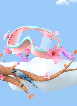 Kids Swim Goggles with Swim Cap, Waterproof Swim Cap Anti-Fog Clear Wide View Swimming Goggles with Ear Plugs for Kids 6-14（Pink) - view 3