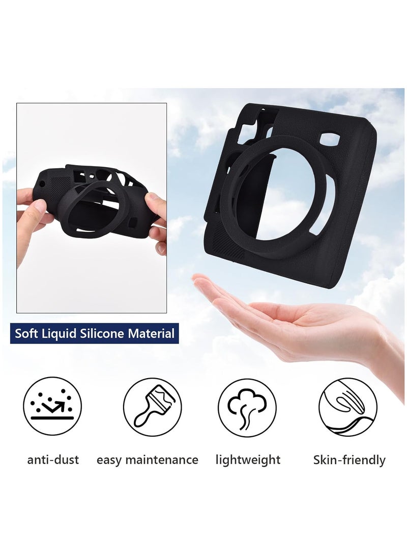 **غلاف واقي متوافق مع Fujifilm Mini 99، غلاف كاميرا Mini 99 من السيليكون اللين عالي الجودة لكاميرا Fujifilm Mini 99 الفورية، غلاف من المطاط اللين البلاستيكي بتغطية كاملة خفيف الوزن - أسود.** - Image 3