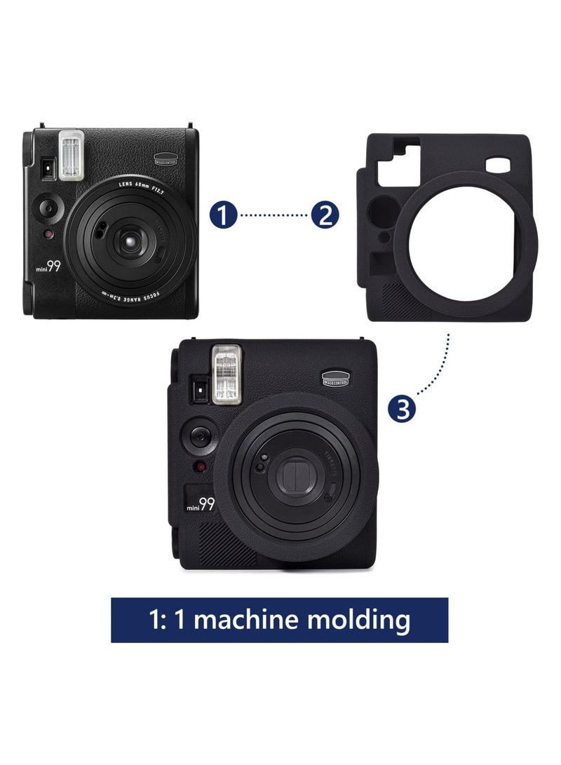 **غلاف واقي متوافق مع Fujifilm Mini 99، غلاف كاميرا Mini 99 من السيليكون اللين عالي الجودة لكاميرا Fujifilm Mini 99 الفورية، غلاف من المطاط اللين البلاستيكي بتغطية كاملة خفيف الوزن - أسود.** - Image 5