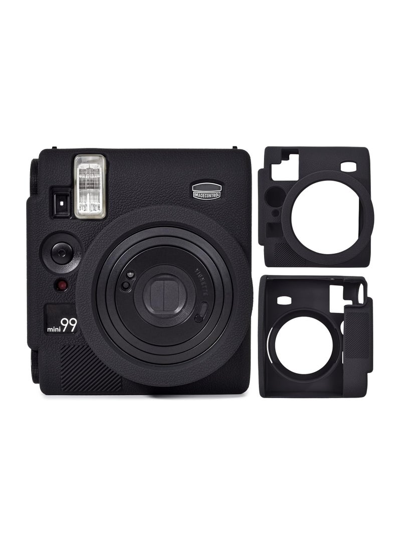 **غلاف واقي متوافق مع Fujifilm Mini 99، غلاف كاميرا Mini 99 من السيليكون اللين عالي الجودة لكاميرا Fujifilm Mini 99 الفورية، غلاف من المطاط اللين البلاستيكي بتغطية كاملة خفيف الوزن - أسود.** - Image 1
