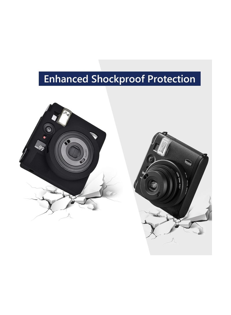 **غلاف واقي متوافق مع Fujifilm Mini 99، غلاف كاميرا Mini 99 من السيليكون اللين عالي الجودة لكاميرا Fujifilm Mini 99 الفورية، غلاف من المطاط اللين البلاستيكي بتغطية كاملة خفيف الوزن - أسود.** - Image 4