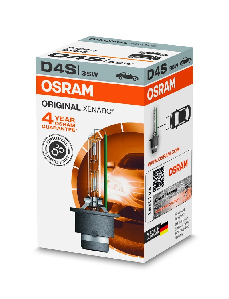 OSRAM XENARC® ORIGINAL، D4S، مصباح أمامي زينون، هيد، لمبة زينون أمامية، 66440، صندوق كرتوني قابل للطي (1 لمبة) - Image 1